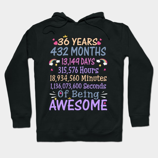 Birthday Gift 36 Years Old Being Awesome Hoodie by CelineTootd